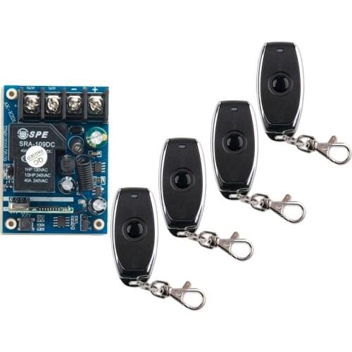 DC 12V 24V 36V 48V Smart 1CH 1 CH 30A Wireless Remote Control Light Motor Switch Relay Output Radio RF Transmitter Receiver