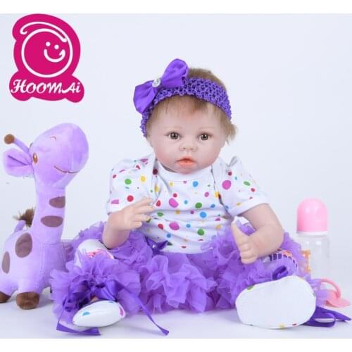 22" Lifelike Newborn Baby Doll Cloth Body Realistic Smile Bebe Baby Doll Toy For Childrens Day Kid Xmas Birthday Gifts 55CM