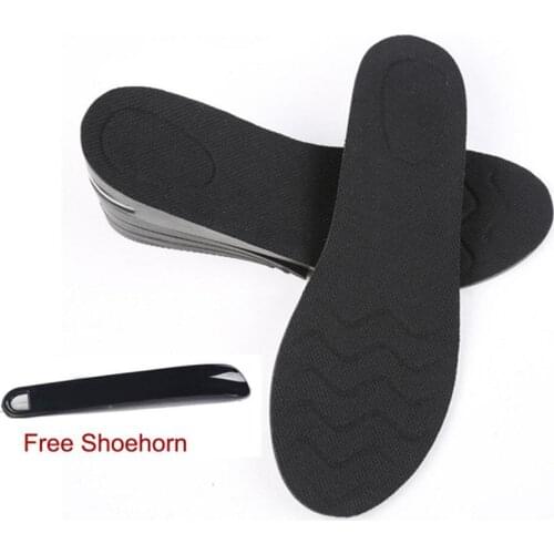 Men PU Adjustable height increasing Elevator insole Lift Inserts Shoes Pad 4 Layers Taller 8cm/3.15 Inches for Men and Women