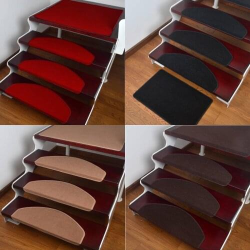 15pcs/Set Self-adhesive Stair Pads 55x21cm Anti-slip Rugs Carpet Mat Sticky Bottom Repeatedly-use Safety Pads Mat for Home