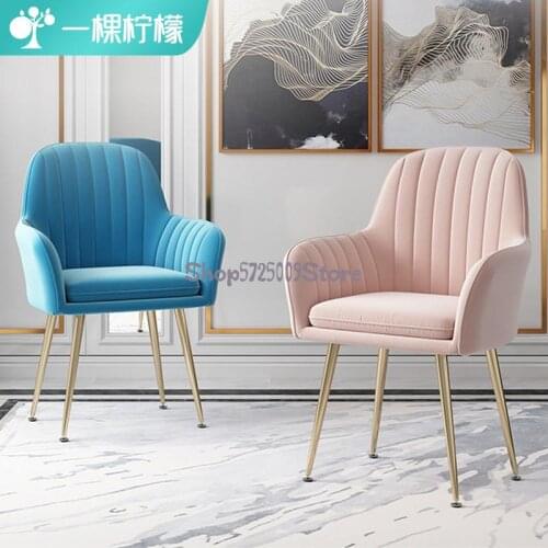 Nordic light luxury dining chair home dining table chair simple dressing chair stool backrest makeup chair net red ins chair