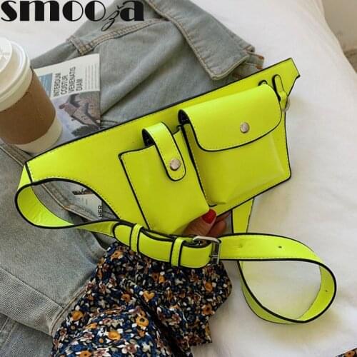 SMOOZA 2021 New Female Messenger Bags Shoulder Fashion Waist Bags Mini Crossbody Bags Female Spring And Summer Solid Color Bags