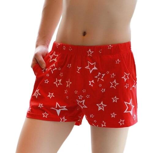 Soutong Men Underpants Printed Breathable Underwear Loose Elastic Waist Boxer Briefs Fashion Mens Sexy Panties home Shorts