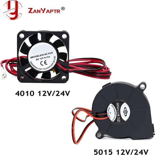Anet A6 A8 DC Cooling Fan 5015 Turbo fan 4010 Fan 12V/24V Hot End Extruder For MakerBot RepRap UP Mendel I3 Printer