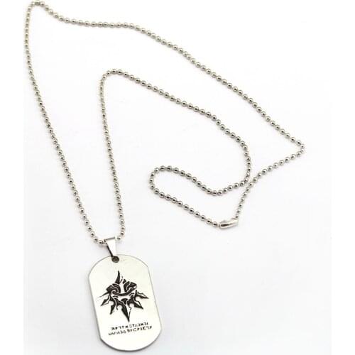 Game Jewelry NieR Automata Necklace Silver Dog Tag Pendant Fashion Beads Chain Necklaces Women Men Charm Gifts