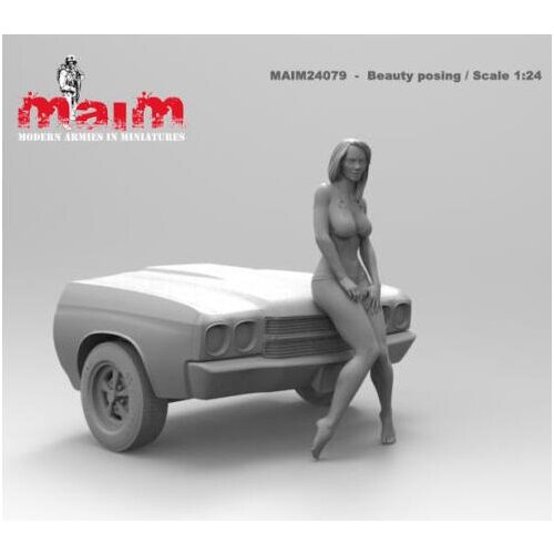 1/24 75mm Car Wash Girl summer NOT HAVE CAR Resin Model Miniature figure Unassembly Unpainted