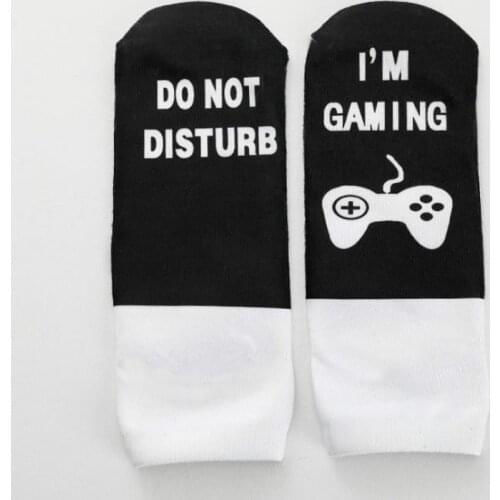1 Pair Creative Cotton Letter Socks DO NOT DISTURB I'M GAMING for Boys Gift Valentines Day Present Party Favor