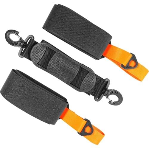 1pc Adjustable Skiing Pole Shoulder Hand Carrier Bags Non-slip with Skis Pole Hook Loop Protecting Neoprene Pad Ski Handle Strap