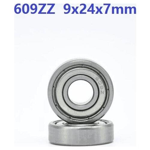 100pcs/lot 609ZZ 609Z 609 Z ZZ 9*24*7mm double shielded Deep Groove Ball bearing Mini Miniature for 3D printer parts 9x24x7mm