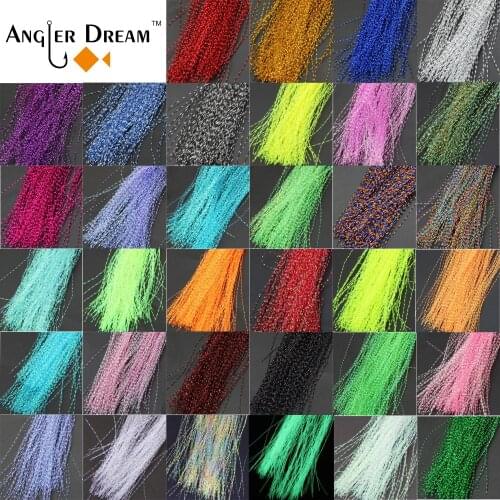 33 Bags Crystal Flash Fly Tying Material Krystal Fishing Lure Tying Making Holographic Crystal Flash 150Pcs/Bag
