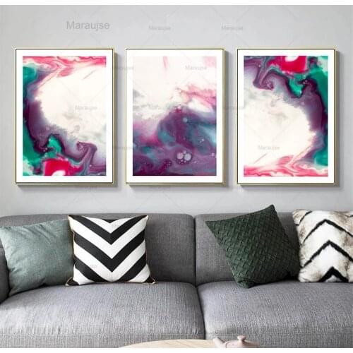 Colorful Ink Abstract Wall Art Canvas Poster and Print Modern Artwork Picture Painting Contemporary Nordic Home Room Decoration