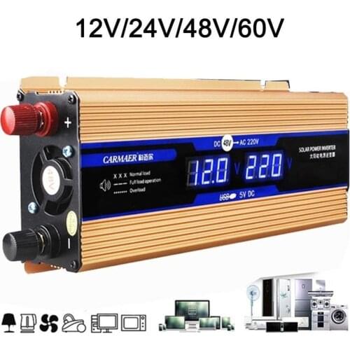 Car Inverter 12V 220V 2200W Pe ak Car Power Inverter Voltage Transformer Converter 12V To 220V Solar Inversor Black Style