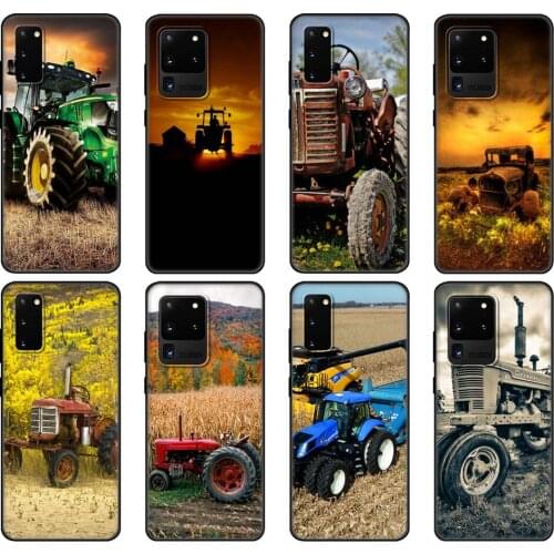 Black tpu Case For Samsung galaxy S20 /S20 PLUS/S20 ultra/S20+ /S20FE back cover Farm Vehicle Tractor
