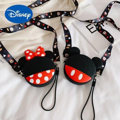 Disney Childrens Bags 2021 New Mini Shoulder Bag Korean Cartoon Coin Purse Girls Messenger Bag Mickey Silicone Bag