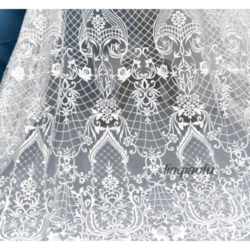 European high-end wedding embroidery lace fabric handmade diy decorative fabric