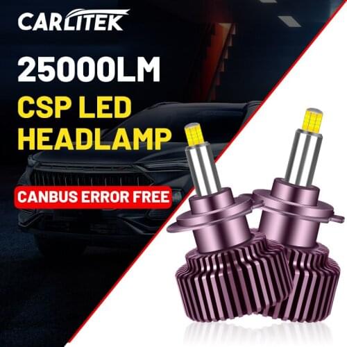 Carlitek D2S HID Headlights 25000LM H4 H7 H4 H1 H11 H8 H9 9005 HB3 9006 HB4 D4S 9012 HIR2 360 Degree CSP LED Canbus Xenon Bulbs
