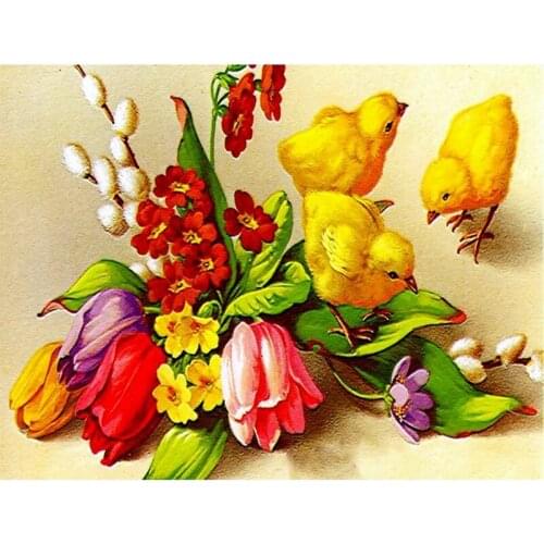 Kamy Yi 5D Bricolage Diamant Peinture Poussin Broderie Point De Croix Diamant Peinture Décoration De La Maison Cadeau YY