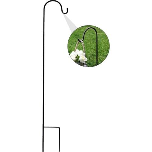 Shepherd Hooks Plant Hook Garden Stake Outdoor Plant Stand Hanger Lantern Hooks Outdoor Yard & Garden Decor(Black)
