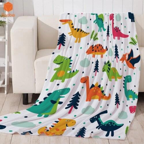 Cartoon Dinosaur Hot Sale Thin Art Blanket Super Soft Bedspread Beach Towel Throw Travel Autumn Winter Sheets Dropship