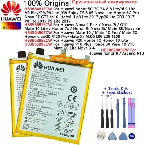 Huawei Original battery For Huawei Honor 7X P9 9 9i/8 9 lite View 10 V10 10 /10 Lite P20 Pro /20 Lite Ascend P10 Mate 10 Lite