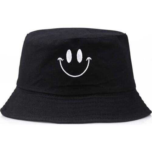 Bucket Hat Women Designer Hip Hop Caps Bonnets Girls Men Spring Summer Fall Sunproof Cute Smile Cotten Fishing Hats