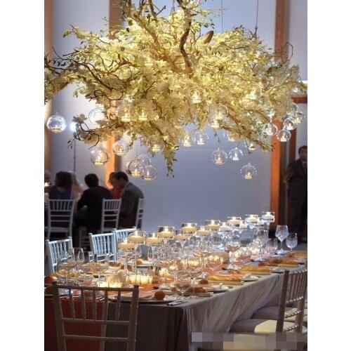 100PCS/box Tea Light Holder/80MM Glass Air Plant Terrariums,Hanging Glass Orb Candle Holder For Wedding Candlestick/Garden Decor