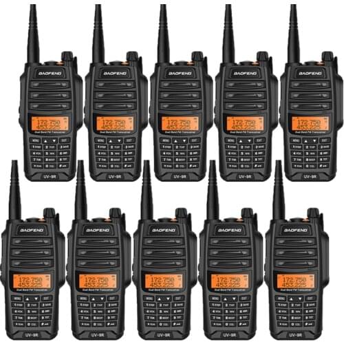 10PCS Wholesale UV 9R Baofeng Walkie talkie IP67 Waterproof 128CH Dual band ham raido