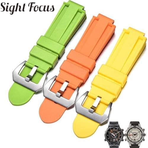 24x16mm Convex End Silicone Strap for Timex IQ Series T2N720 T2p140 Colorful Watch Bands Wrist Bracelet Watch Belt Correa Hombre