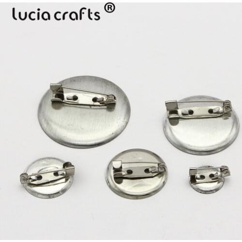 Multi sizes options Garment silver Safety Pin jewelry DIY for brooch and hair brooch round Back Base With Clip G1217