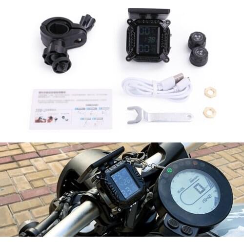 TPMS Motorcycle Moto Motor Scooter Tire Tyre Monitoring System with Solar Waterproof TMPS Real-Time Display