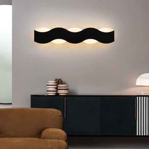 Modern LED Wavy Wall Lamp Bedroom Bedside Sconce For Home Stairs Lighting For Bathroom Novelty Mirror Light Kitchen Fixture