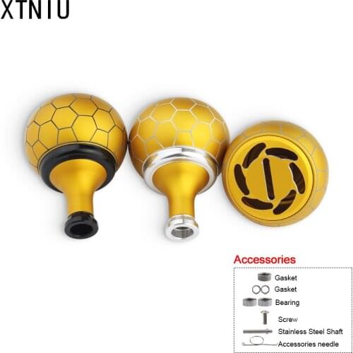 XTNIU New Alloy Alluminum Fishing Handle Knob Diameter 38mm Knob With Shaft Bearing Gasket For Fishing Reel Tool