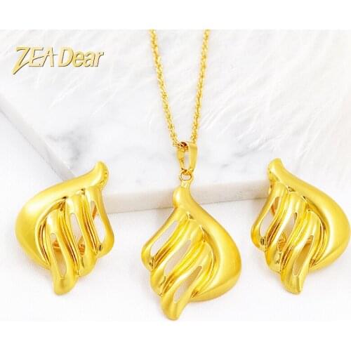 ZEA Dear Jewelry Romantic Jewelry Set For Women Earrings Pendant Necklace Hot Selling Jewelry For Party Feather Jewelry Findings