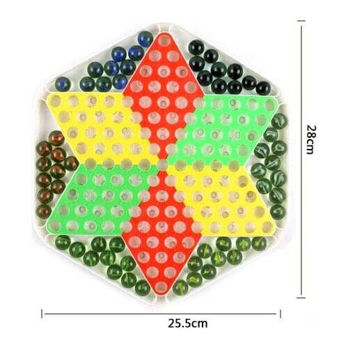 Fun Games Chess Checkers Marbles Hexagonal Glass Beads Pawn Plastic Toy Children Gift Educational Unisex 2021
