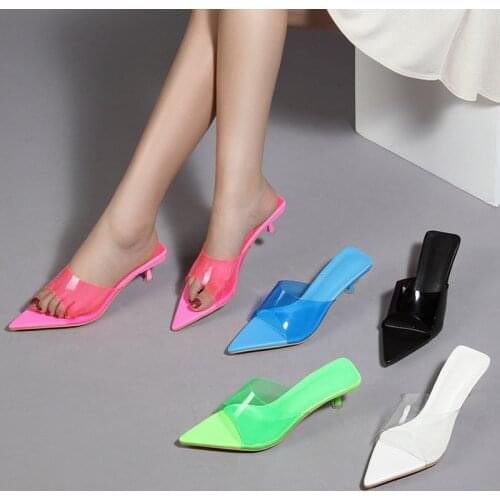 Shoes Woman 2021 Low Slipper Rome Hoof Heels Slides PU Fabric TPR PVC Shoes Woman 2021 Low Slipper Fabric PVC TPR PU Slides Rome