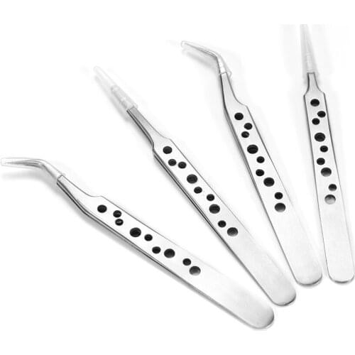 1Pcs individually wrap Anti-static Stainless Steel Thickened Tweezers Jewelry Clamp Tweezers For DIY Jewelry Making Accessories