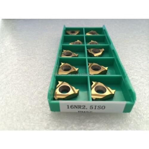 10pcs 16NR2.5ISO Indexable Tungsten Carbide Threading Lathe Inserts for Threaded Lathe Holder