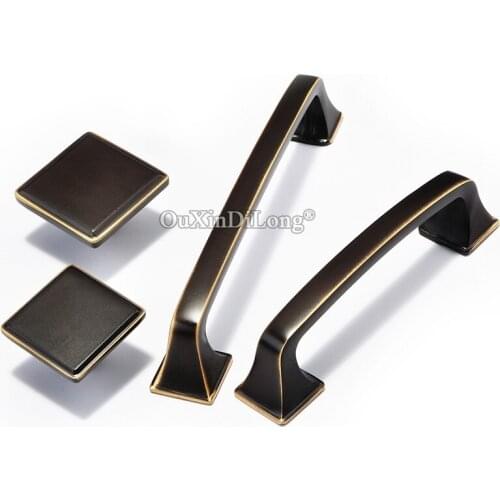 10PCS Elegant European Solid Brass Kitchen Cabinet Pull Handles Cupboard Wardrobe Drawer Cabinet Door Handles Furniture Hardware