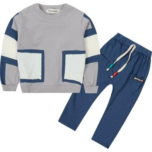 2021 Spring baby boys clothes plaid long sleeve tops + pants 2pcs clothing sets for kids causal sportswear children suit