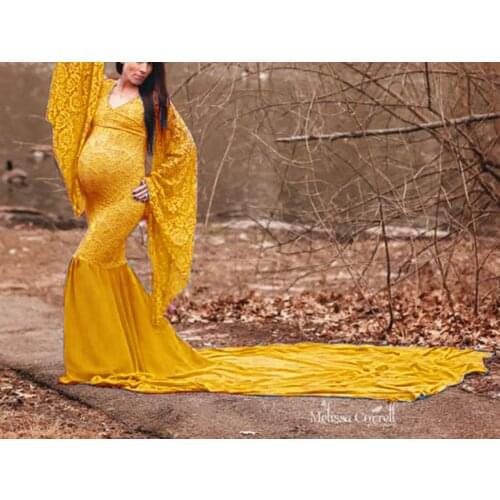2021 Women Dress Maternity Photography Props Lace Pregnancy Clothes Elegant Maternity Dresses For Pregnant Photo Shoot Clothing