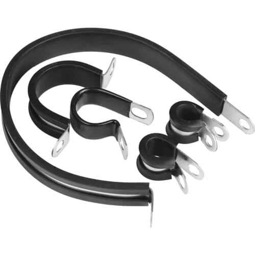 3"Hose Pipe Clamp Mikalor 304 Stainless Steel Rubber Lined P Clips Cable Mounting Hose Pipe Clamp 20pcs/lot