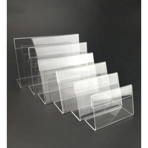 30Pcs 6x4cm Acrylic Shelf Label Holder Price Tags Premium Plastic Transparent Price Tag With Price Card L-Type Price Tag
