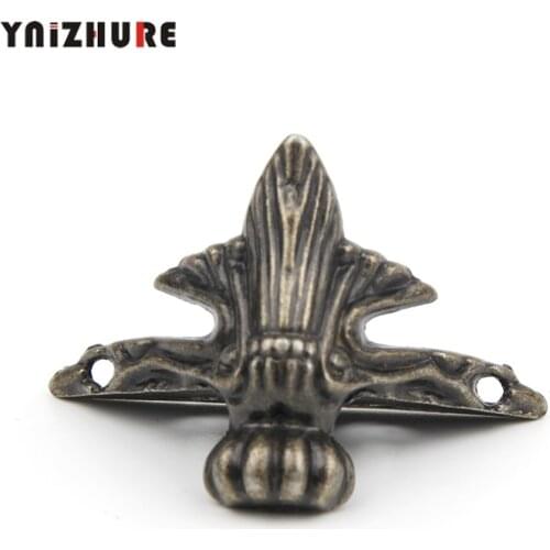 4.1x2.3cm 1PCS Corner Protector Bronze Tone,Antique Brass Jewelry Gift Box Wood Case Decorative Feet Leg