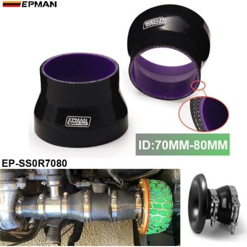 2.75"-3.15" 70mm-80mm 4-ply Universal Reducer Silicone Hose Coupler Black For BMW E36 M3/325i/ is/ iX M50 9 EP-SS0R7080