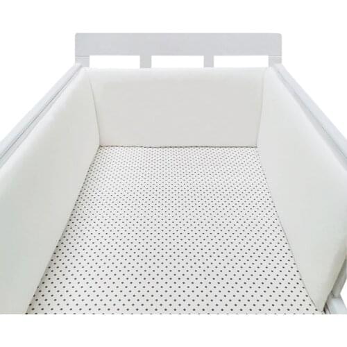 Baby Bed White Crib Bumper U-Shaped Detachable Zipper Cotton Newborn Bumpers Infant Cot Bebe Unisex Fence Safe Protector Line