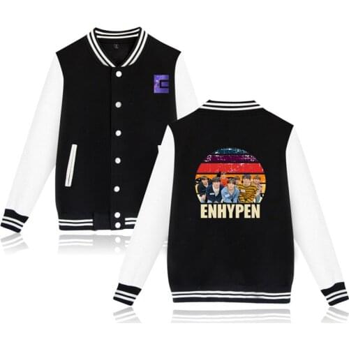 ENHYPEN KPOP Baseball jacket Women Men Harajuku Hip hop Sweatshirt Autumn WinterTracksuit Baseball uniform clothing