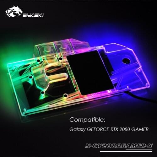 Bykski GPU cooler compatible Galaxy GEFORCE RTX 2080 GAMER water cooling VGA block RGB RBW light ,N-GY2080GAMER-X water cooling