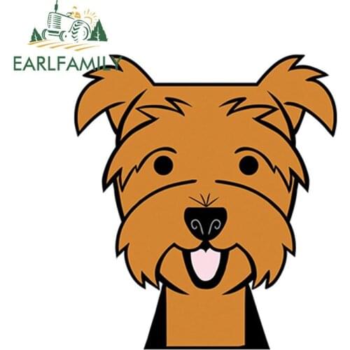 EARLFAMILY 13cm x 11.6cm Yorkie Dog Vinyl Decal Cartoon Animal Car Sticker Window Bumper Waterproof Car Styling Accessories