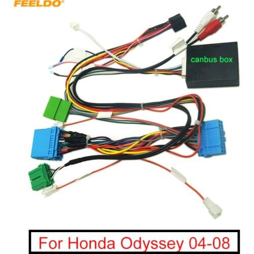 FEELDO Car Stereo Audio 16PIN Android Power Cable Adapter With Canbus Box For Honda Odyssey 04-08 Wiring Harness