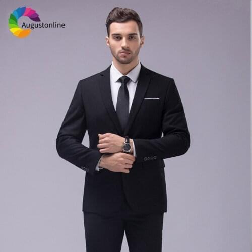 Formal Black Business Smart Casual Men Suits For Wedding Groom Blazer Slim Fit Custom Tuxedo Prom Costume Homme Mariage 2 Pieces